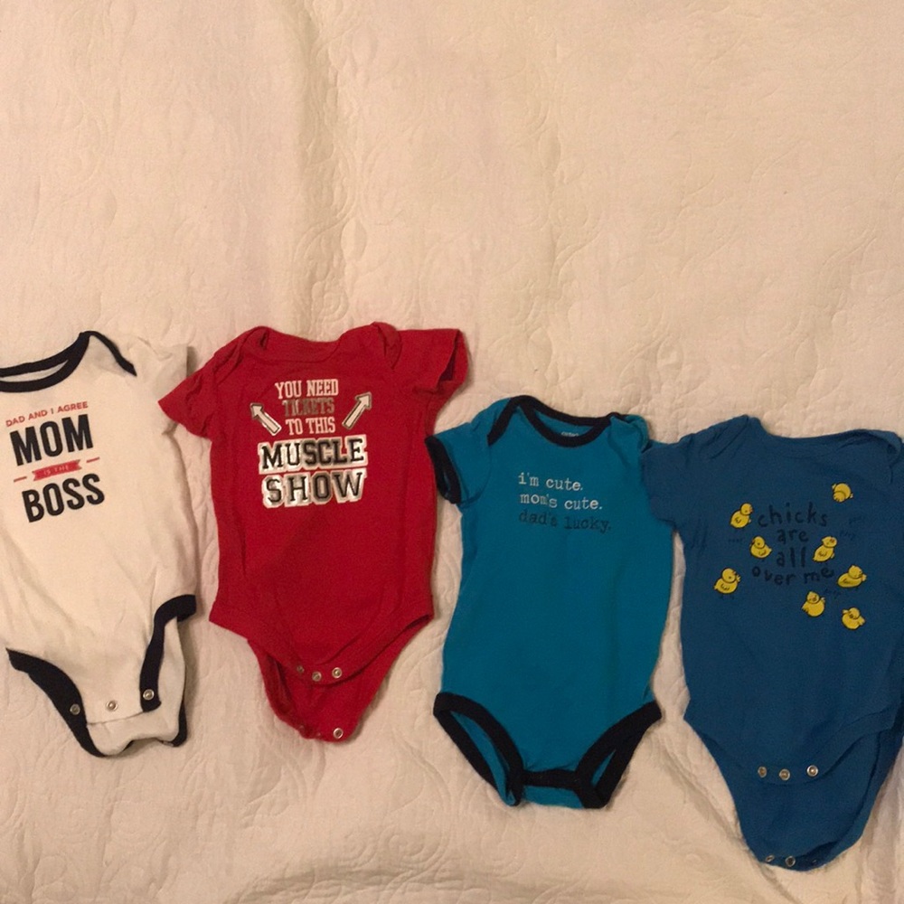 Collection of 4 onesies size 6 month or 3-6 months
